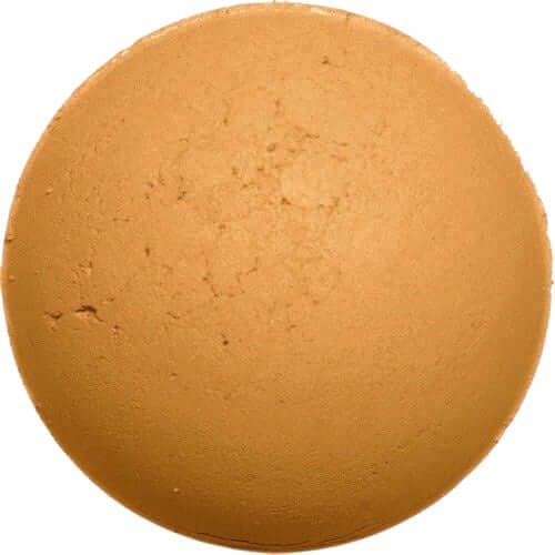 Round mineral foundation powder in beige shade for medium skintones, offering a natural and organic flawless finish.